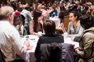 Participants at a round table discussion