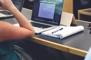 woman at a continuing education conference